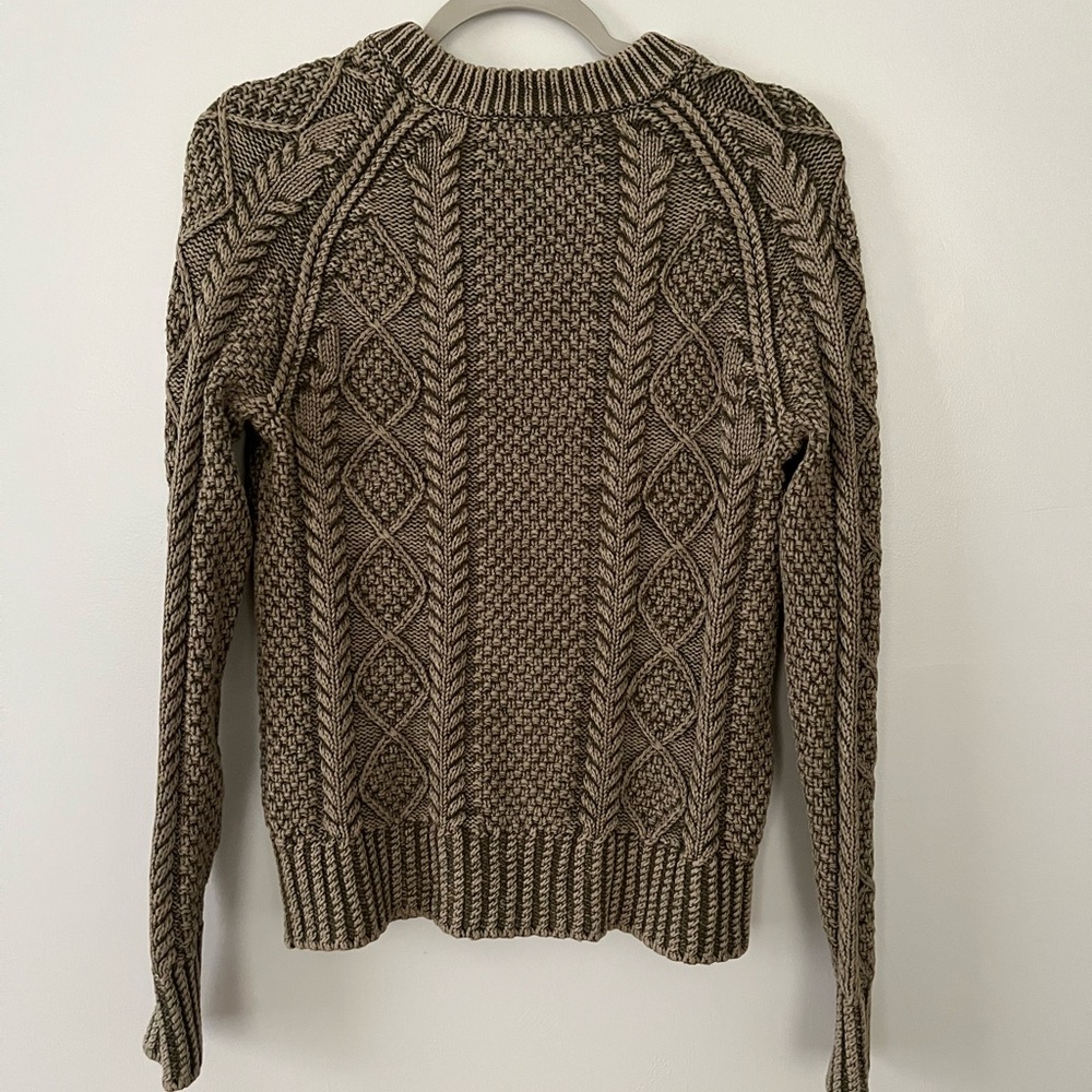 Green Cable Knit LL Bean Sweater